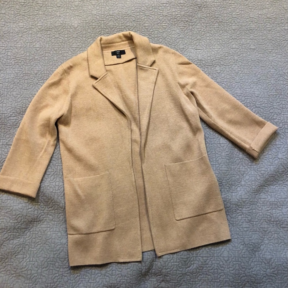 J. Crew sweater blazer, camel, xs